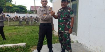 Kapolres Donggala Melaksanakan Giat Sinergitas Pengamanan Pilpres Dan Pileg Di Kec. Balaesang Kab. Donggaloa